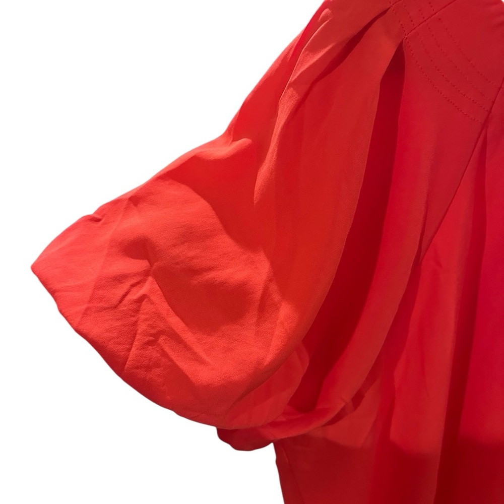 JODIFL Vibrant Orange Balloon Sleeve Blouse- 2X - Picture 4 of 5
